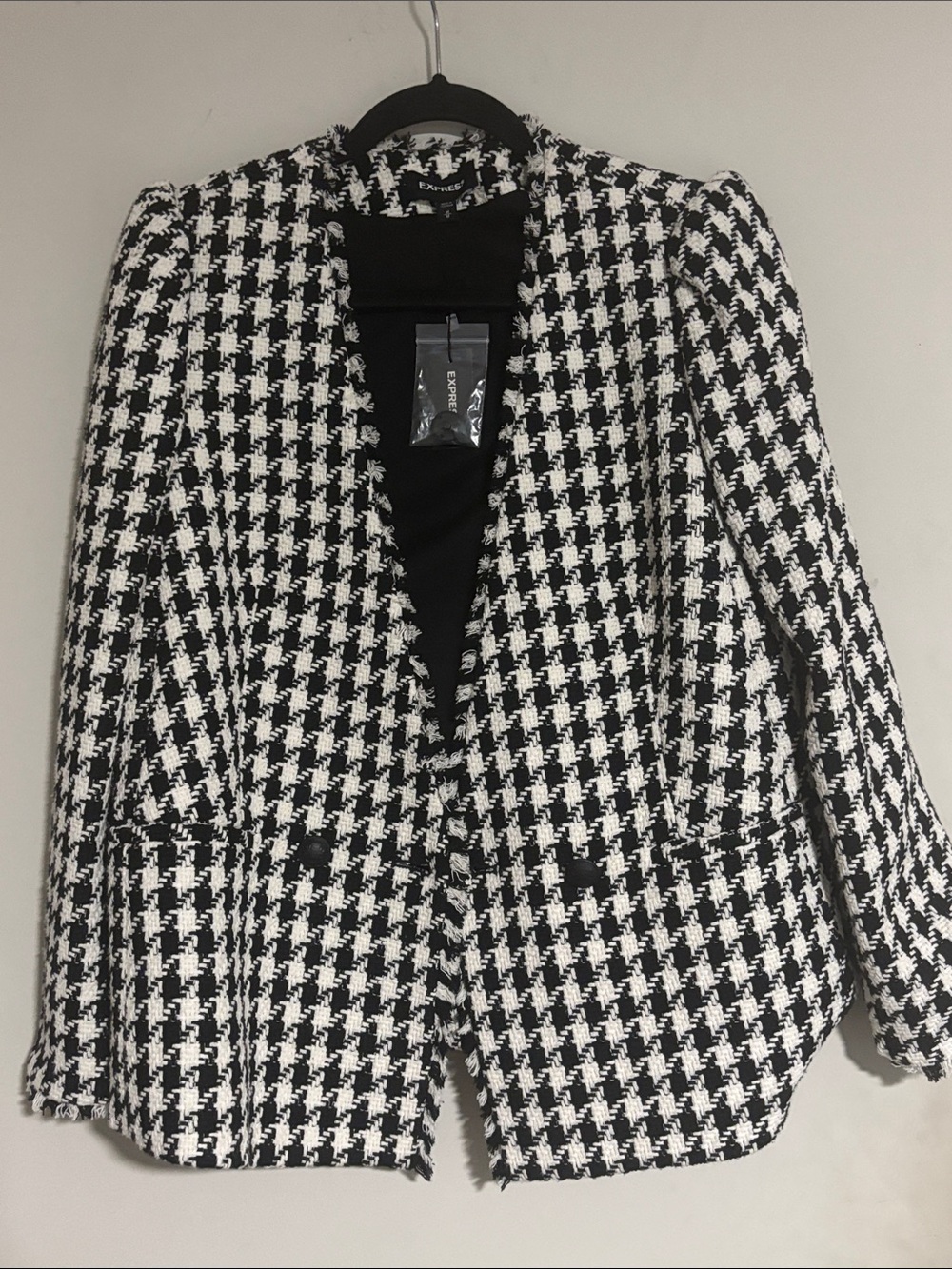 NWT Express Black and White Houndstooth Blazer